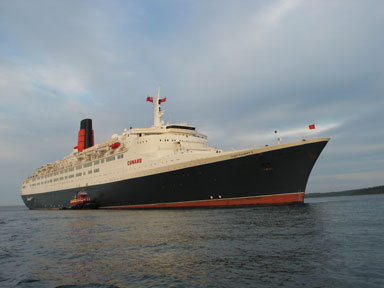 The QE2 visiting Bar Harbor