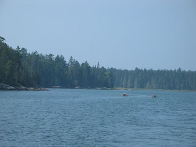Sea kayaking near Bar Harbor